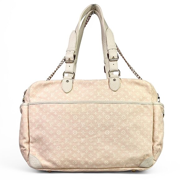 LOUIS VUITTON Pink Denim LV Messenger Bag Laptop Womens Pink White Crossbody GM - Picture 2 of 16